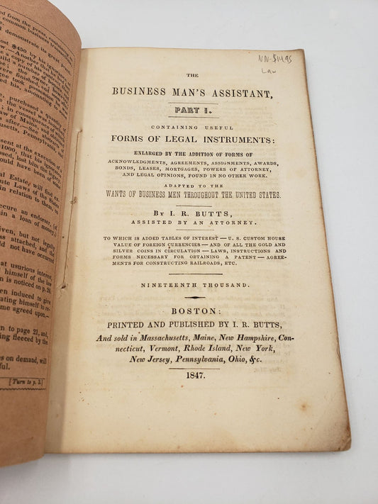 The Business Man's Assistant: Containing Useful Forms Of Legal Instruments (Part 1)