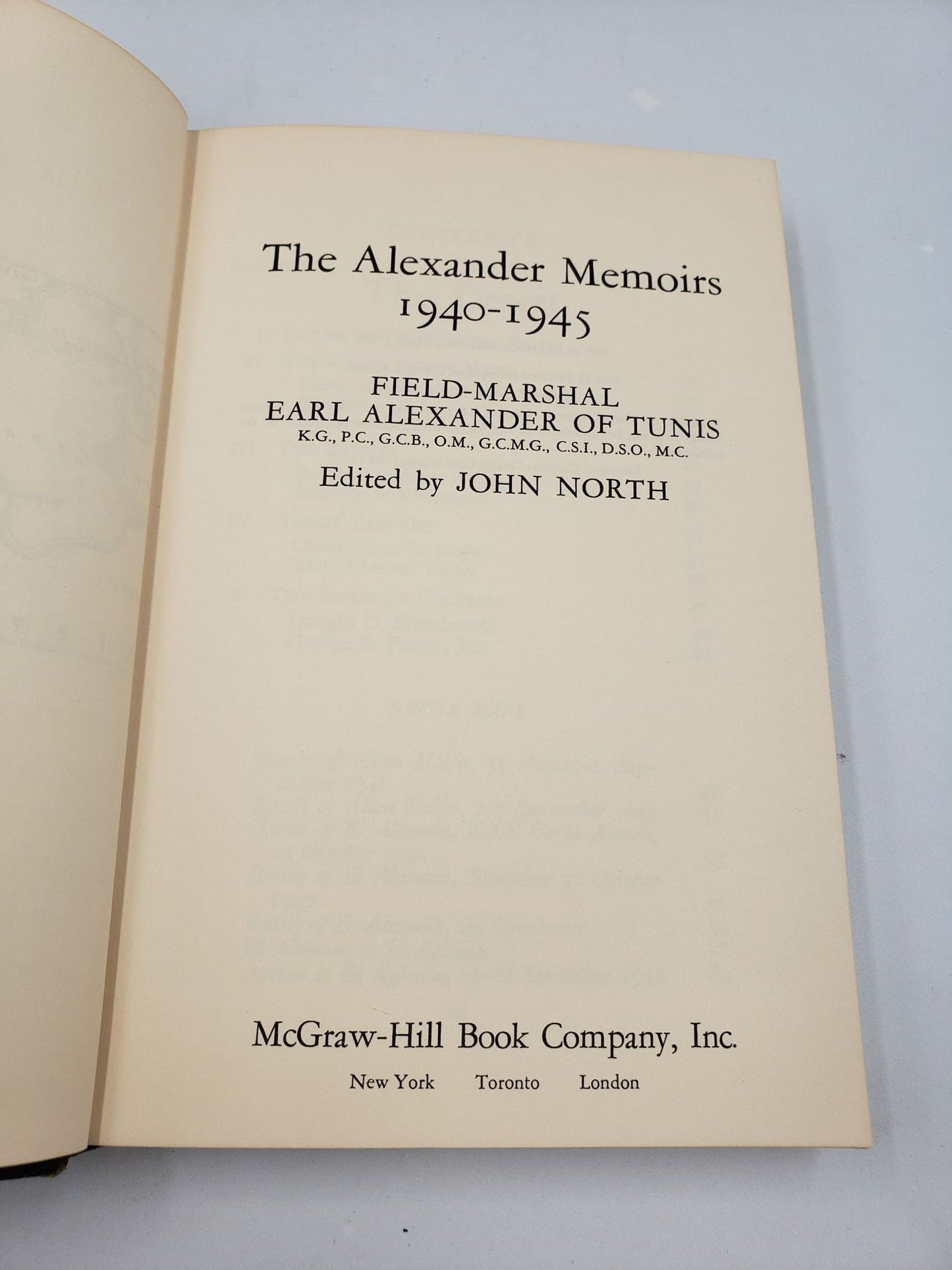 The Alexander Memoirs: 1940 - 1945