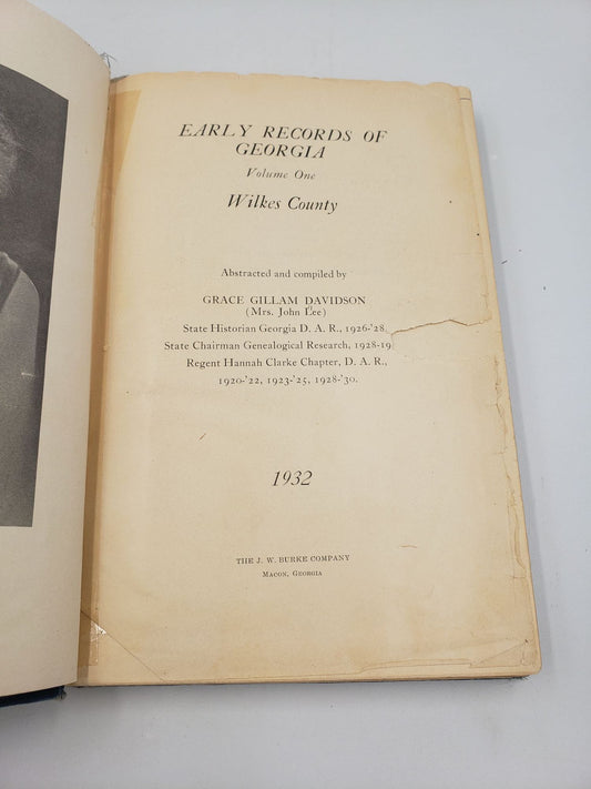 Early Records of Georgia: Wilkes County (Volume 1)