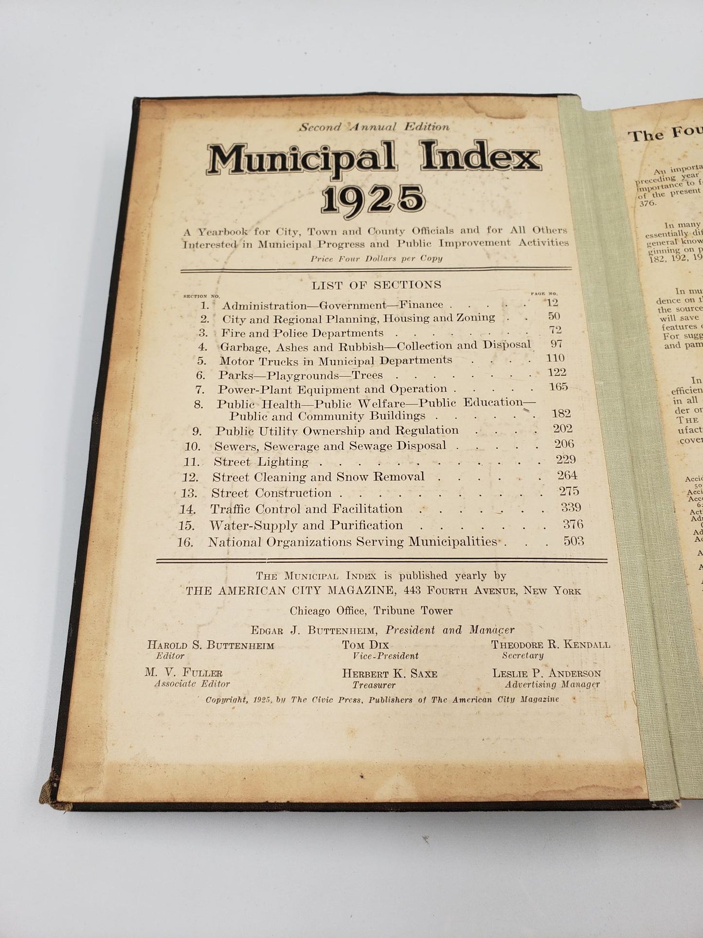 Municipal Index 1925 Annual
