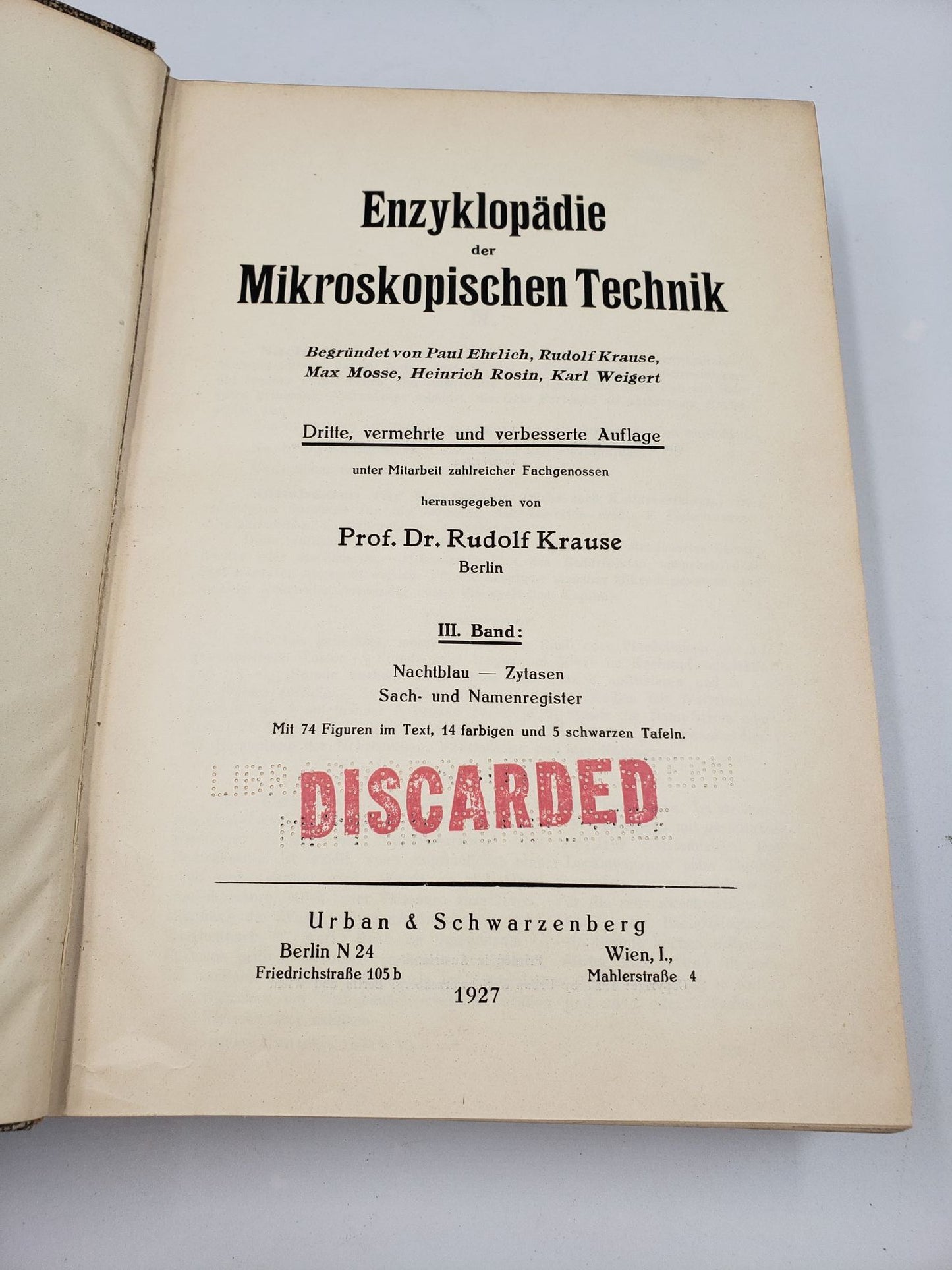 Enzyklopädie der Mikroskopischen Technik (3 Volume Set)