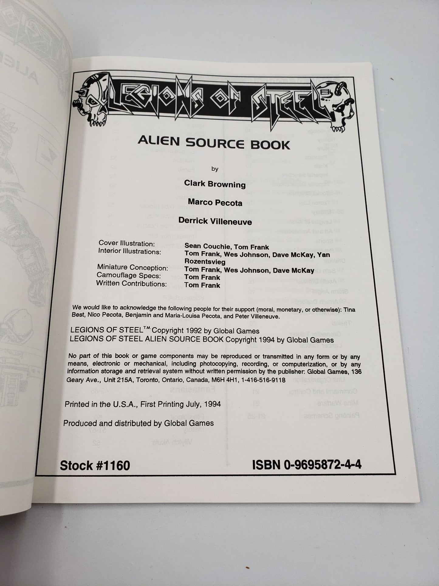 Legions of Steel: Alien Source Book