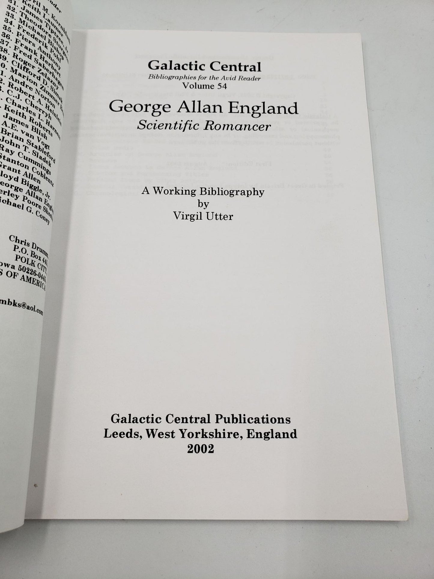 George Allan England: Scientific Romancer