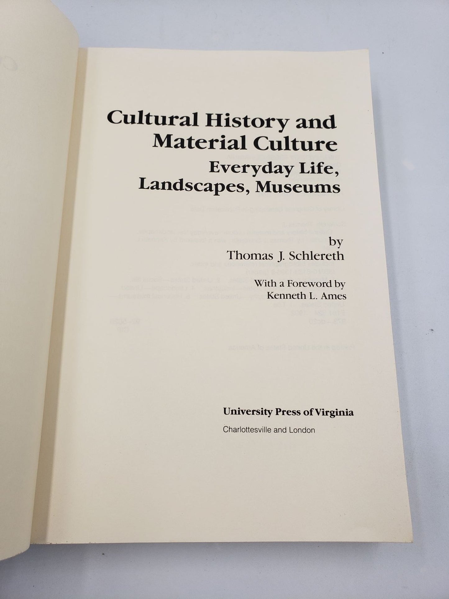 Cultural History and Material Culture