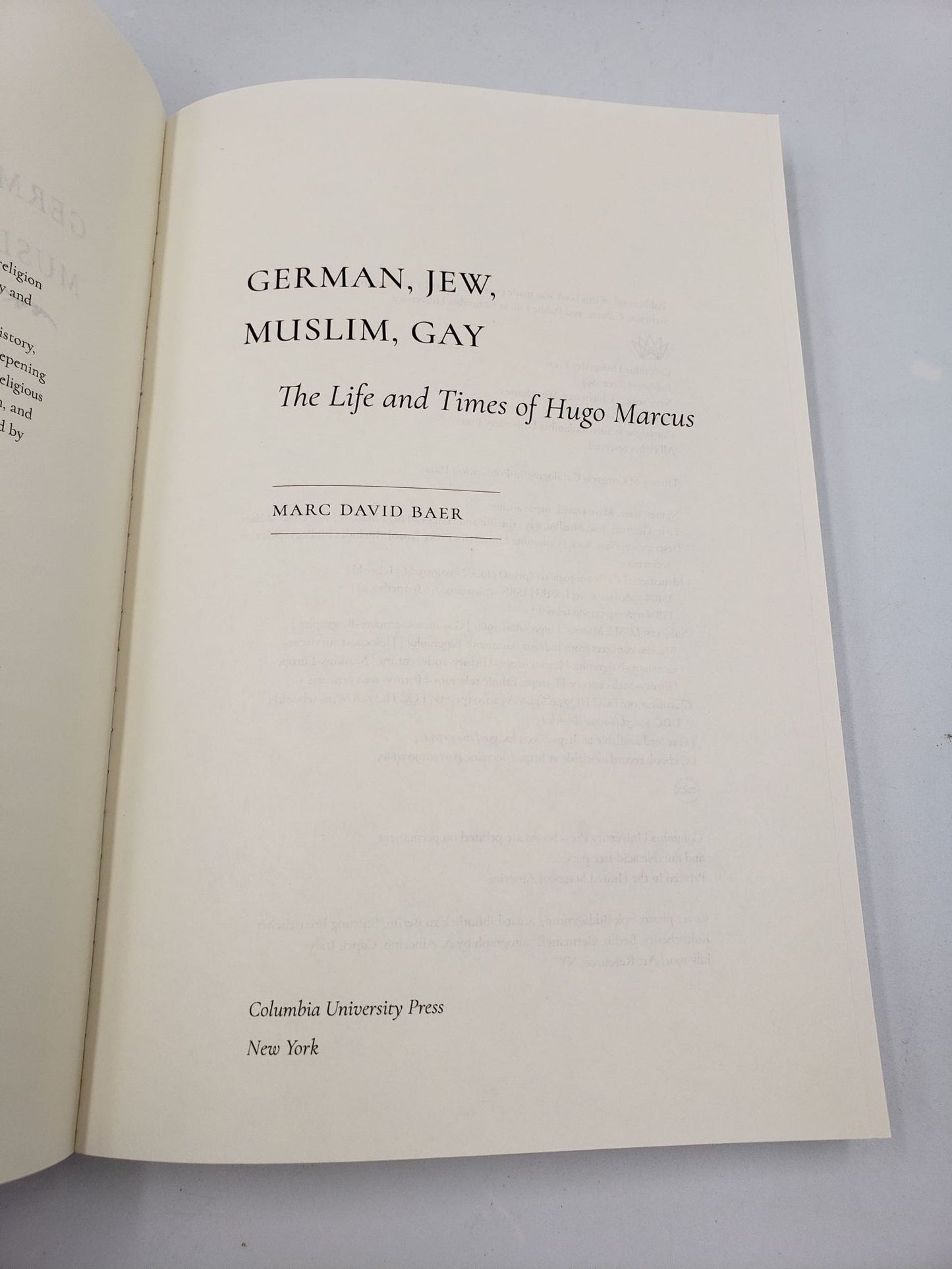 German, Jew, Muslin, Gay: The Life and Ties of Hugo Marcus
