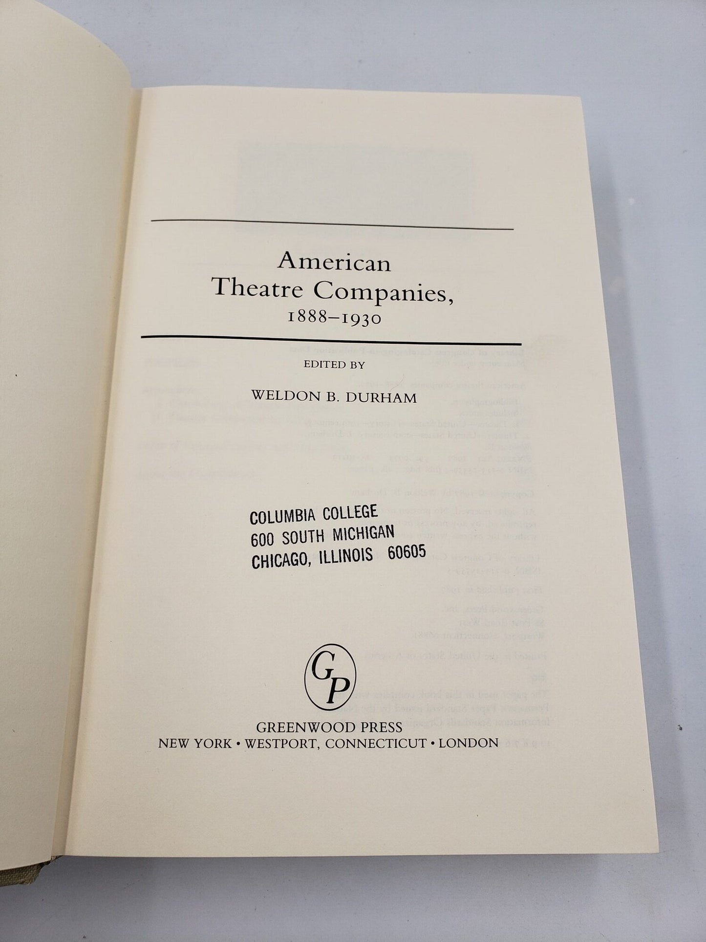American Theatre Companies, 1888-1930