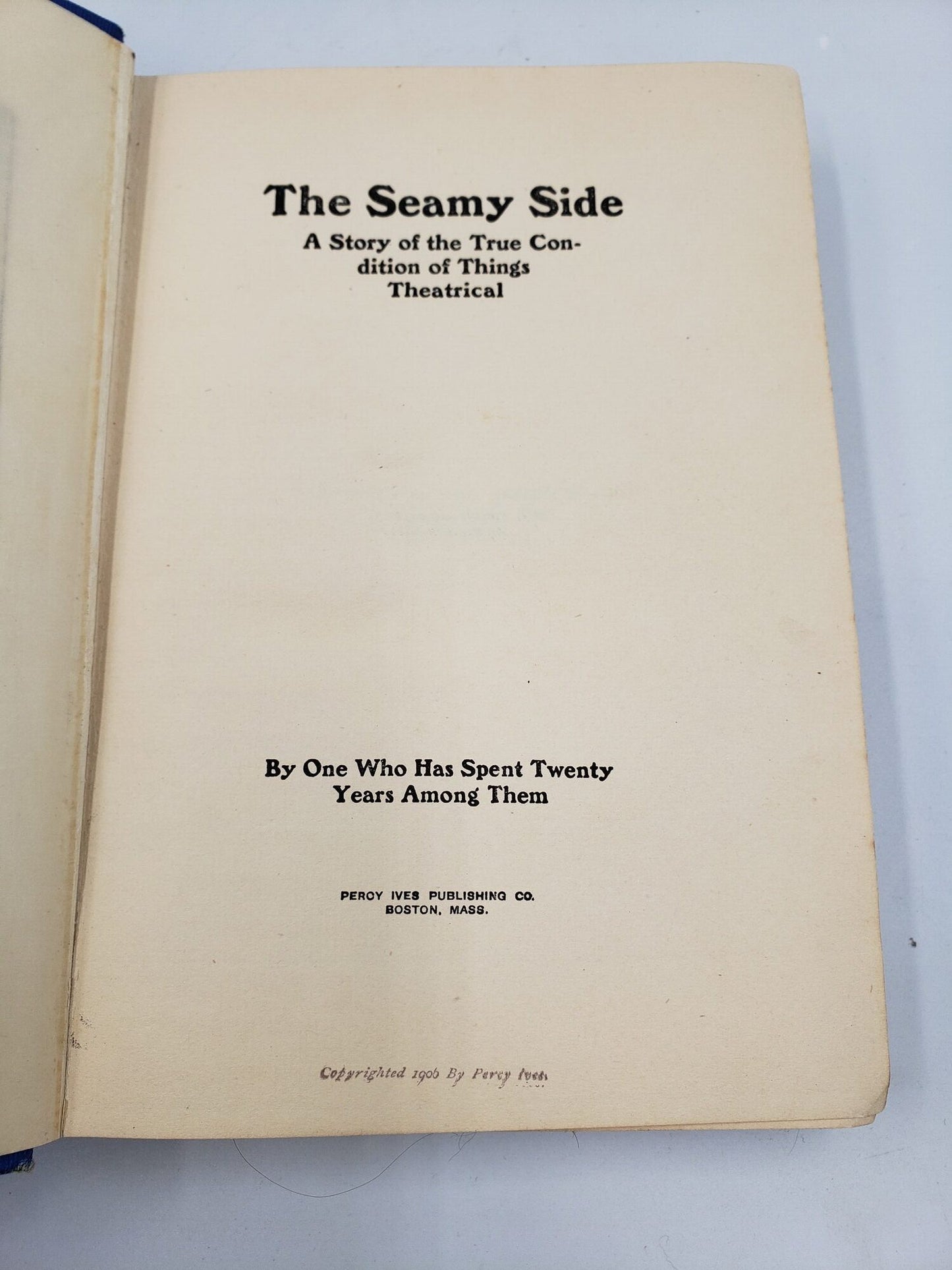The Seamy Side: A True Story of the True Conditions of Things Theatrical