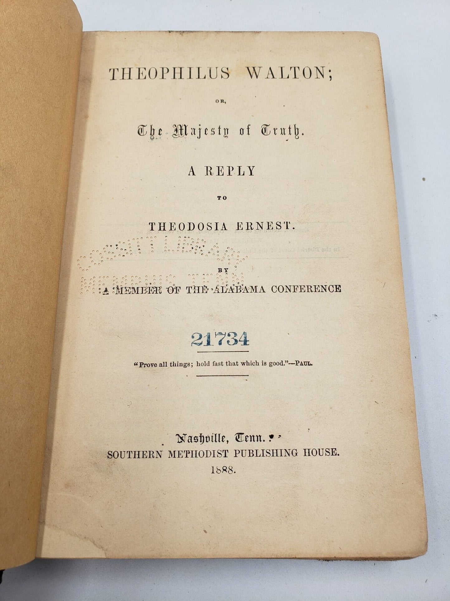 Theophilus Walton, or, The Majesty of Truth: A Reply To Theodosia Ernest