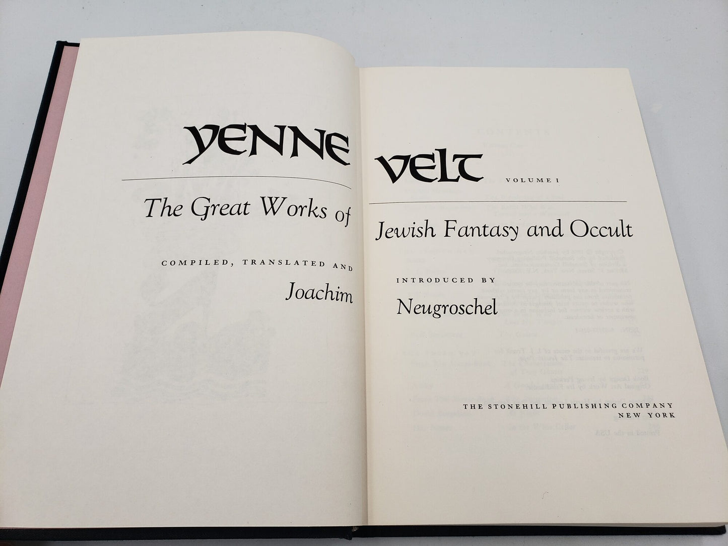 Yenne Velt: The Great Works of Jewish Fantasy and Occult (2 Volume Set)