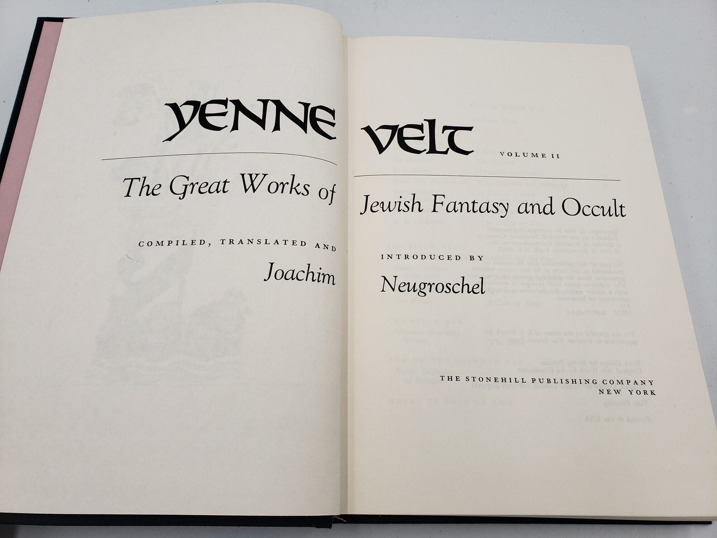 Yenne Velt: The Great Works of Jewish Fantasy and Occult (2 Volume Set)
