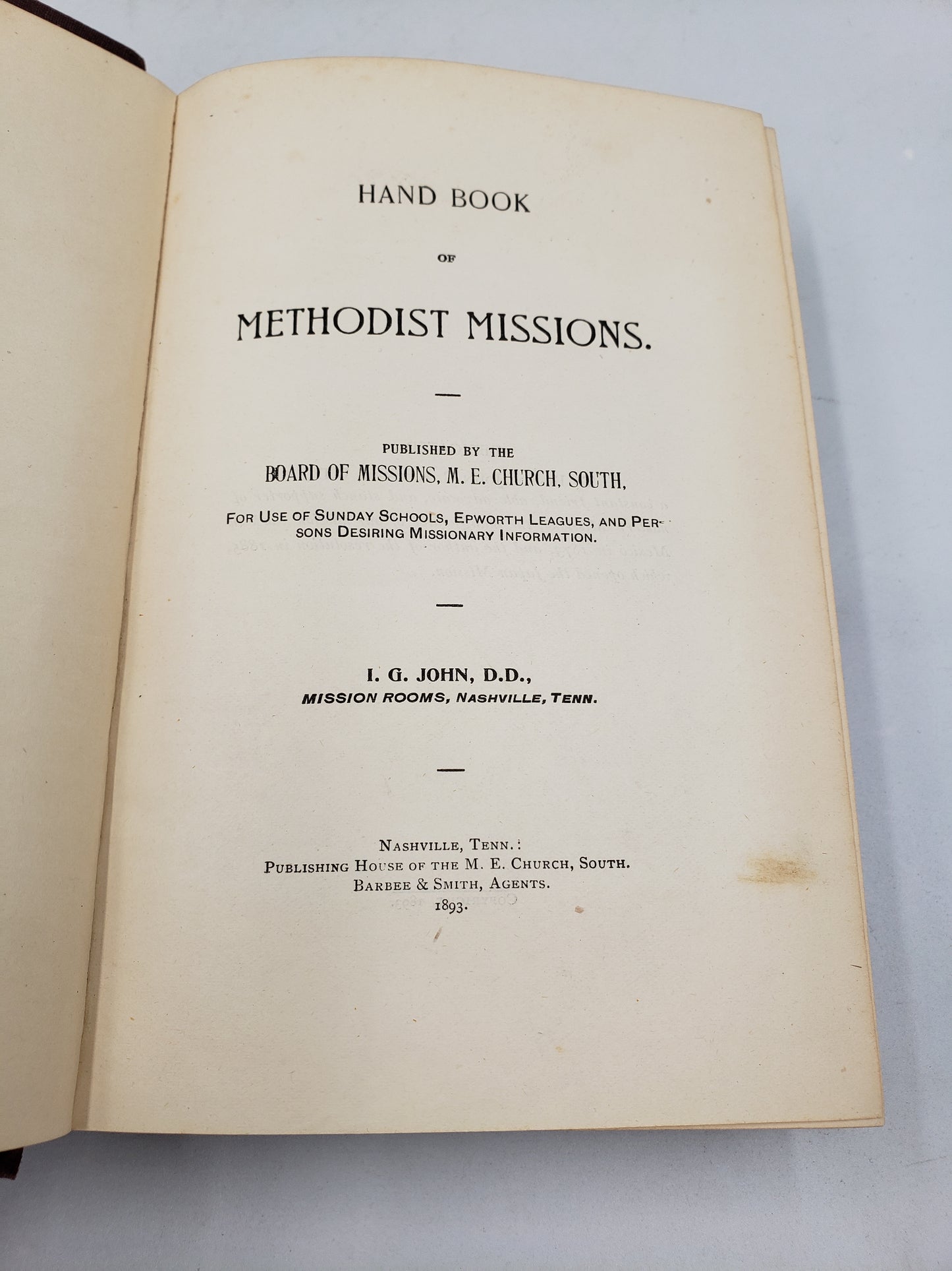 Hand Book of Methodist Missions