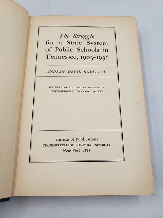 The Struggle for a State System of Public Schools in Tennessee, 1903-1936