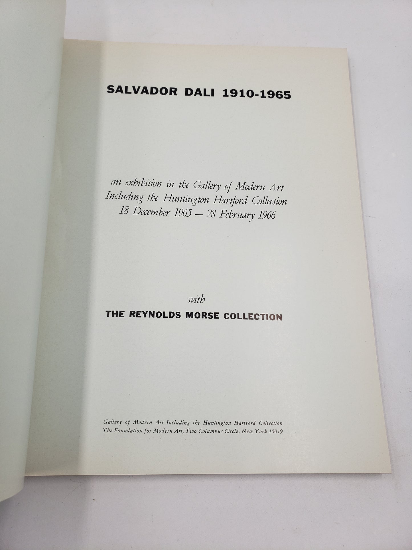 Salvador Dali 1910-1965: An exhibition in thr Gallery of Modern Art Including the Huntington Hartford Collection 18 December 1964-28 February 1966