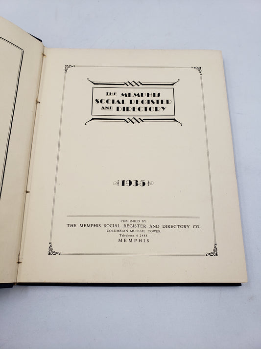The Memphs Social Register And Directory