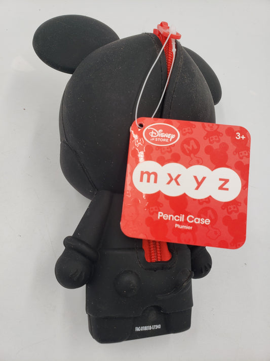 Disney Mickey Mouse 9” Black Silicone Pencil Pouch 3D Soft Rubber Zip Case