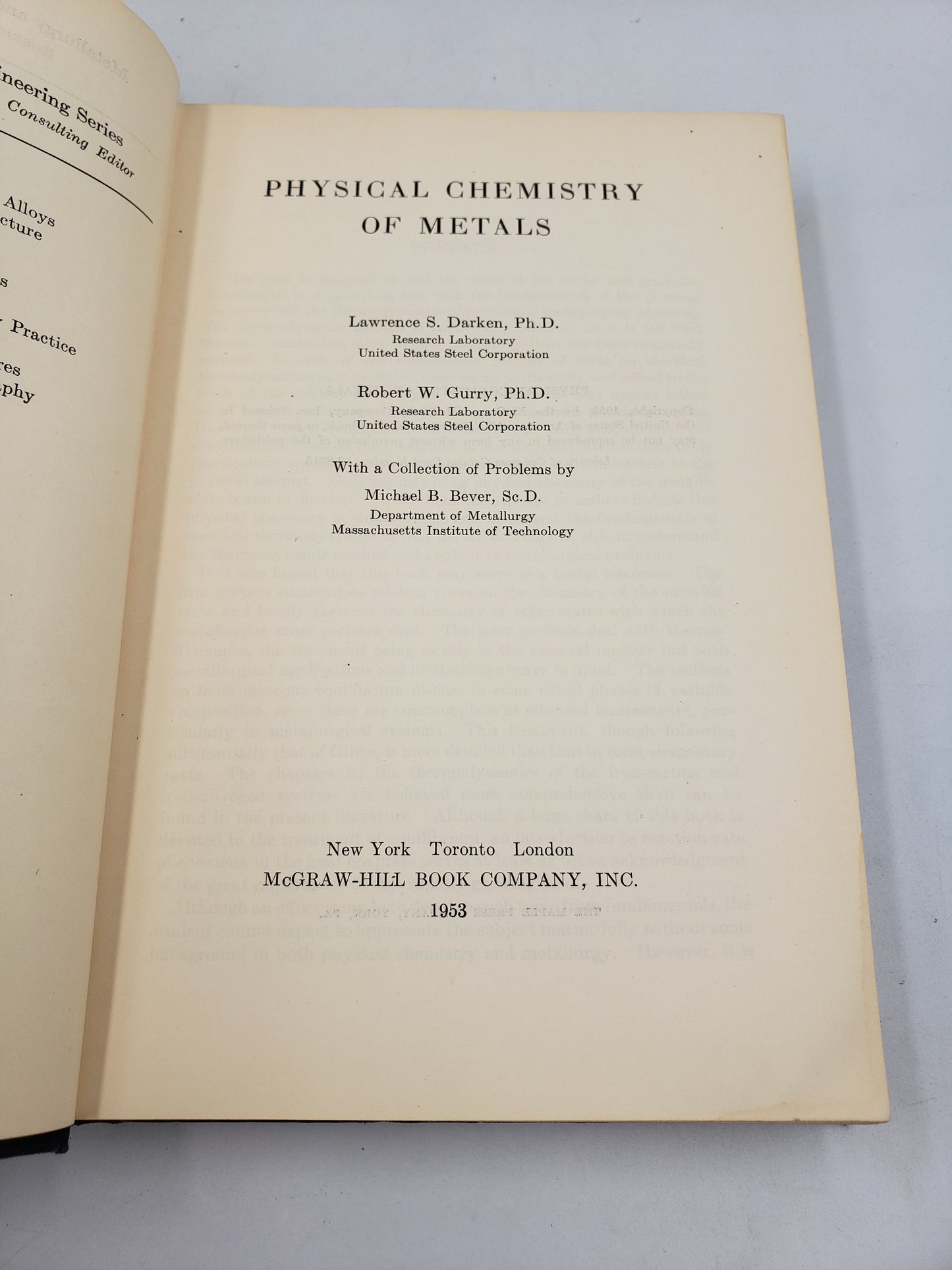 Physical Chemistry Of Metals