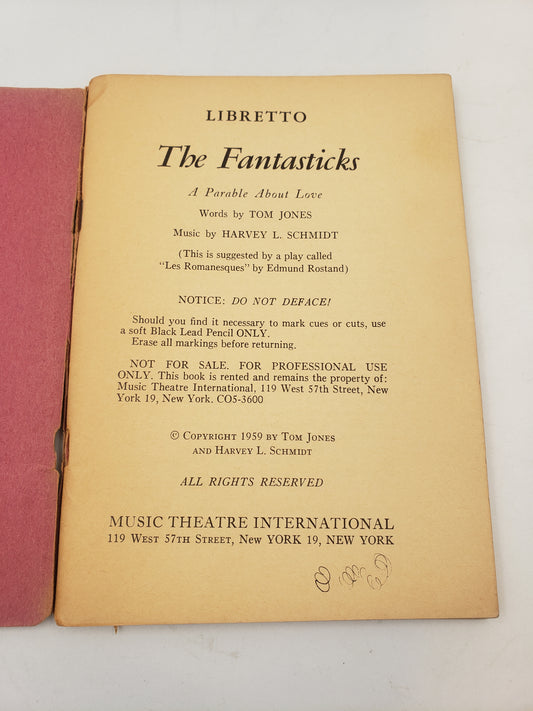 The Fantasticks: A Parable About Love (Libretto)