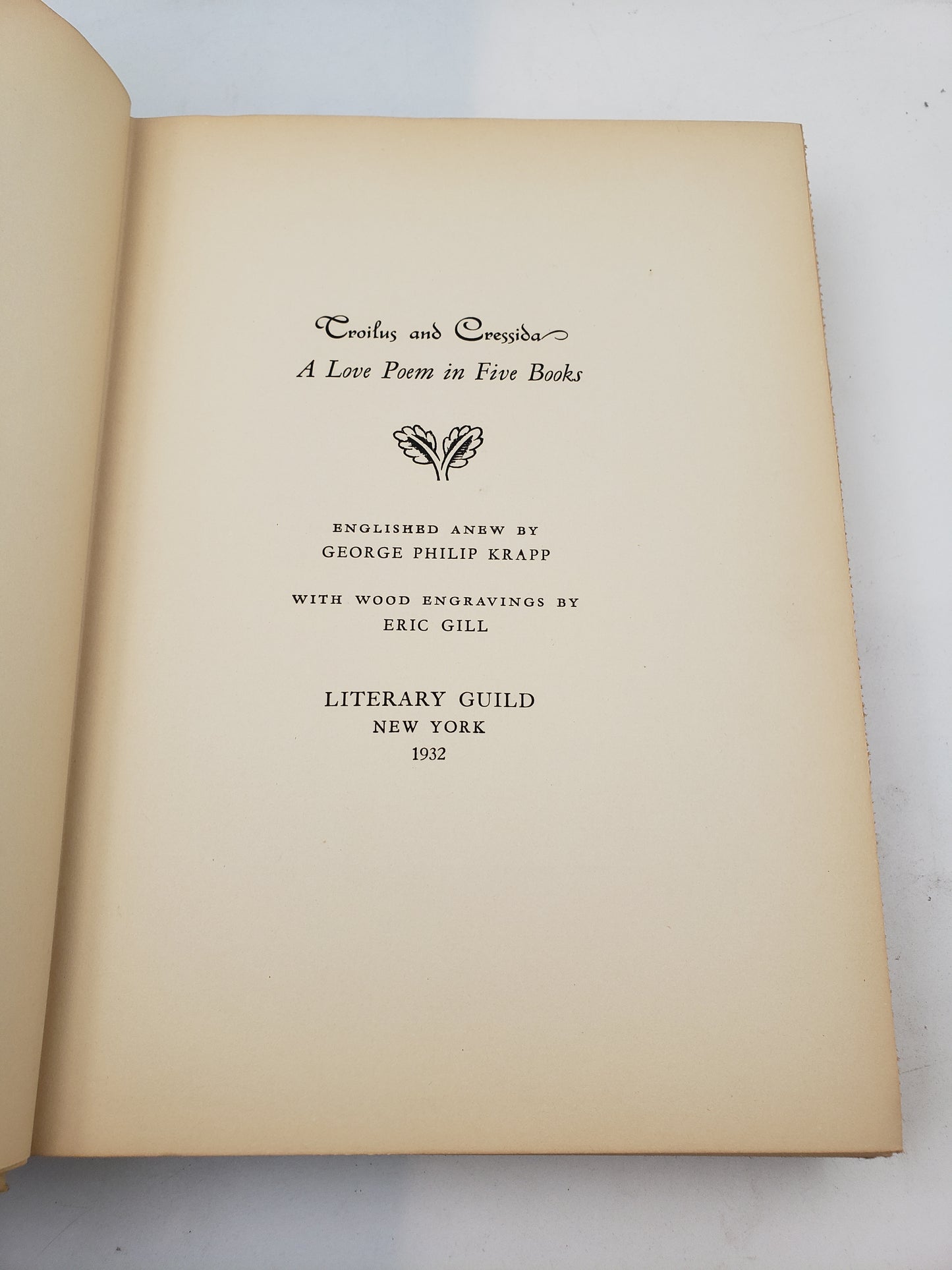 Troilus and Cressida: A Love Poem in Five Books