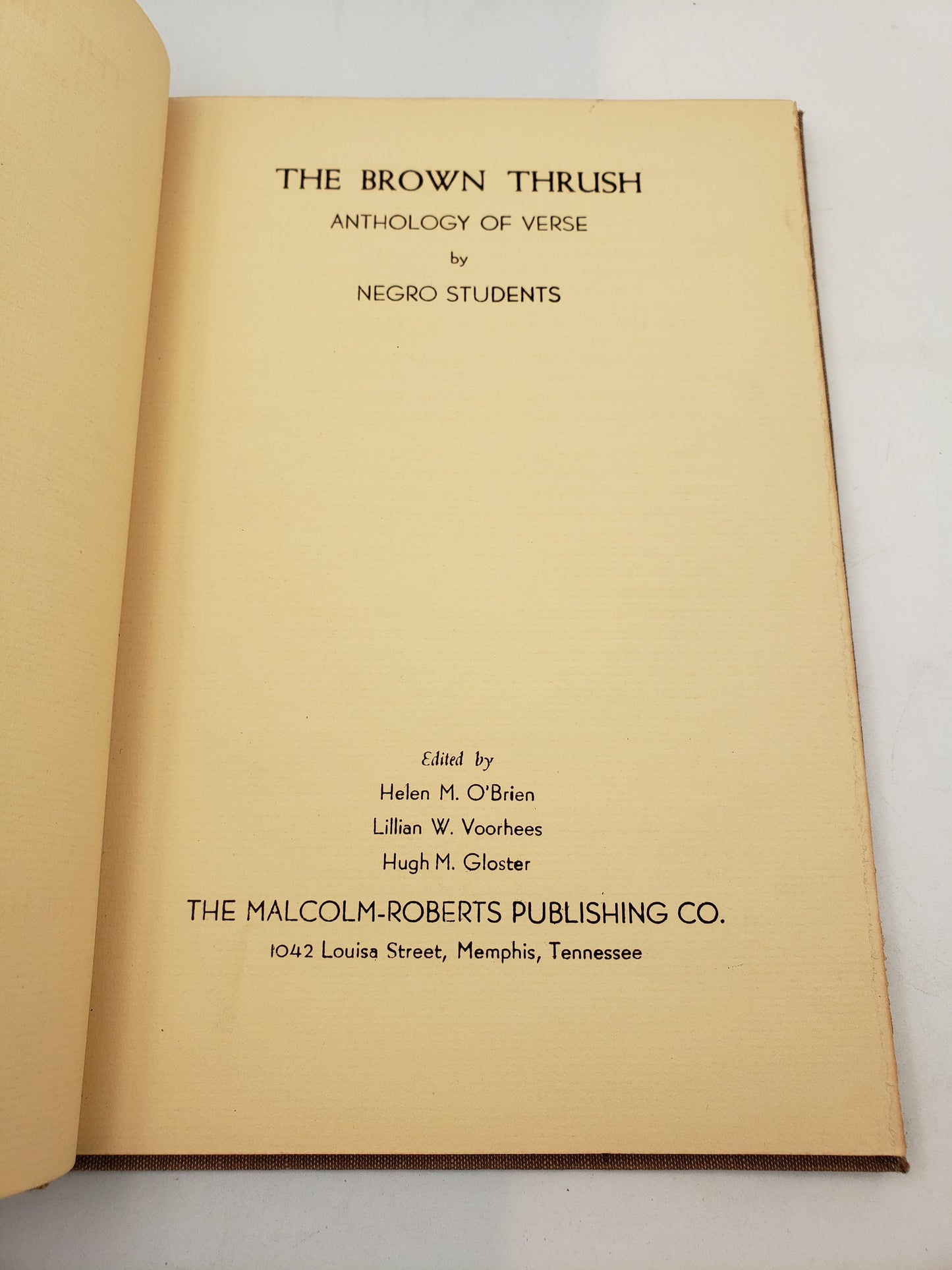 The Brown Trush: Anthology of Verse