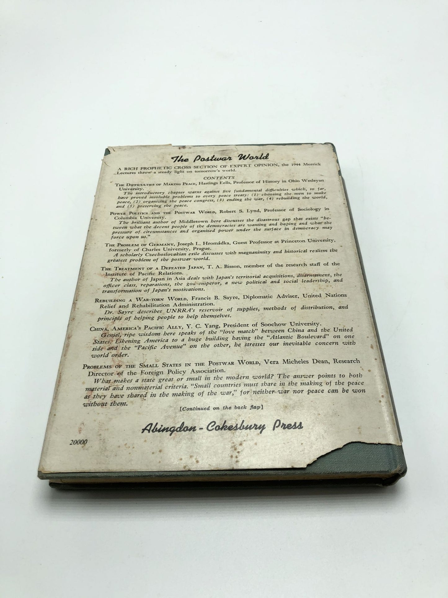 The Postwar World: The Merrick Lectures for 1944