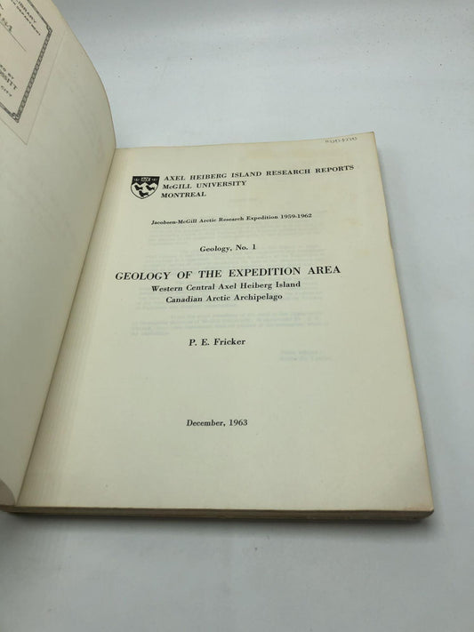 Geology of the Expedition; Western Central Axel Heiberg Island Canadian Artic Archipelago