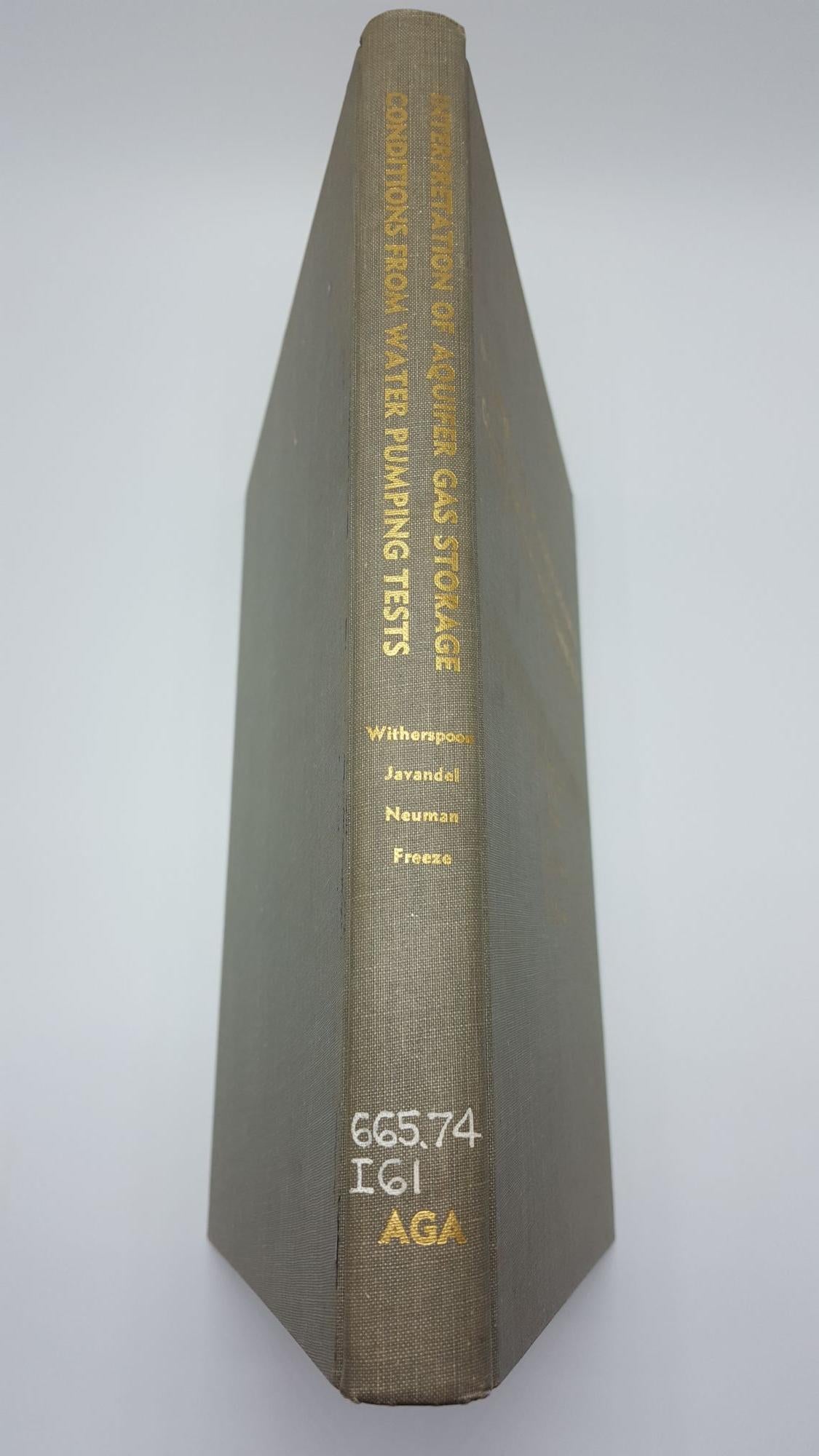 Interpretation Of Aquifer Gas Storage Conditions From Water Pumping Tests