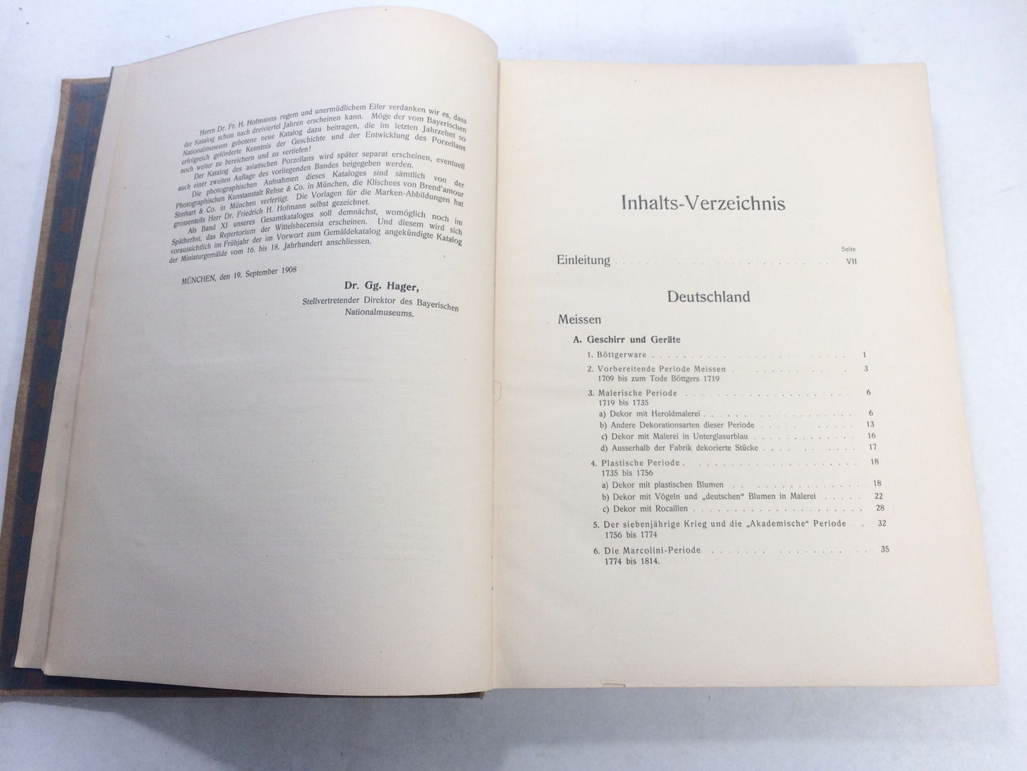 Das Europäische Porzellan des Bayer. Nationalmuseum. (Katalog des Bayer. Nationalmuseums. Zehnter Band)