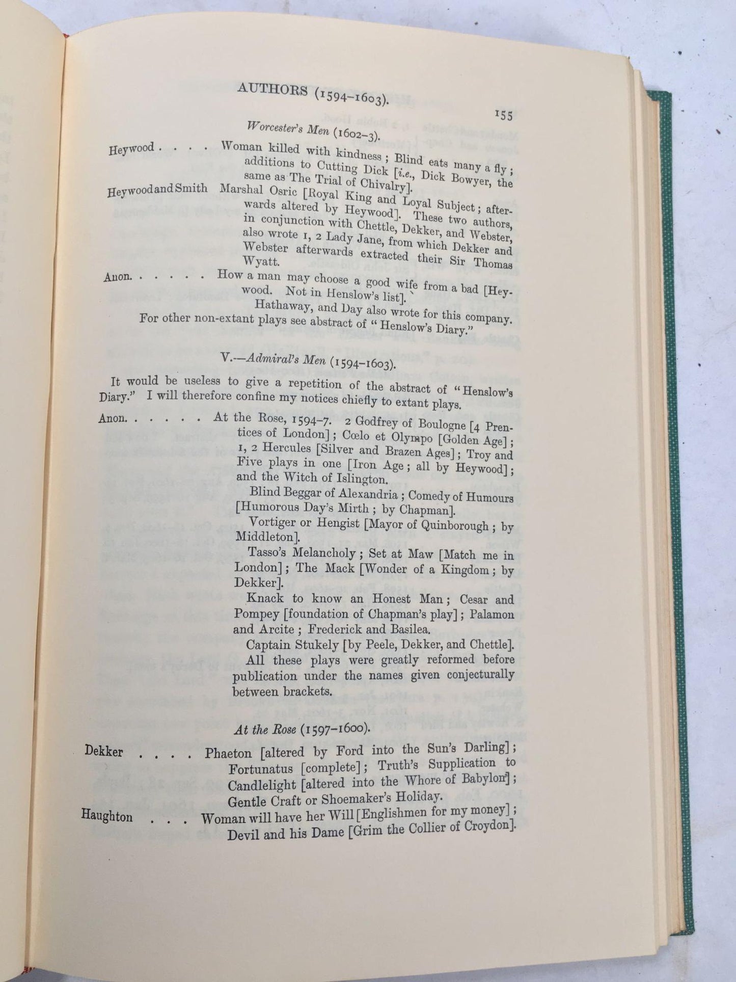 A Chronicle History Of The London Stage 1559-1642