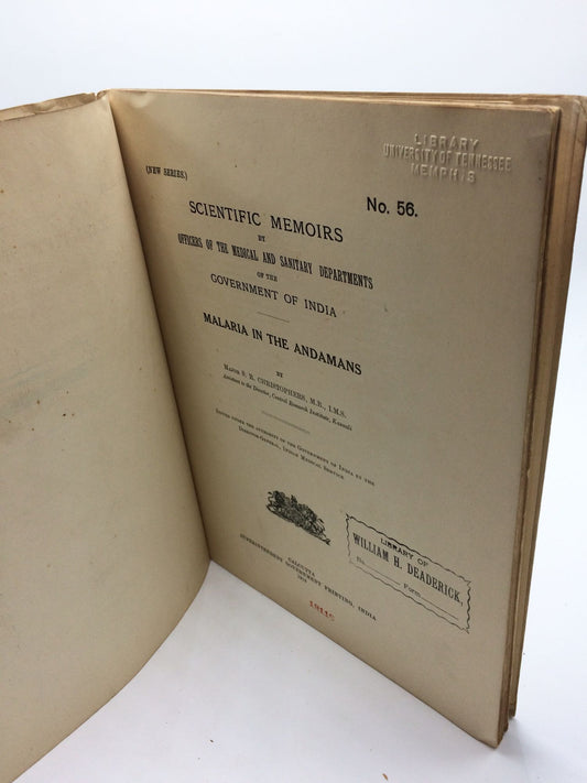Scientific Memoirs By Officers Of The Medical And Sanitary Departments Of The Government Of India: Malaria In The Andamans