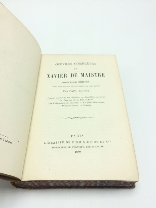 Oeuvres Completes De Xavier De Maistre