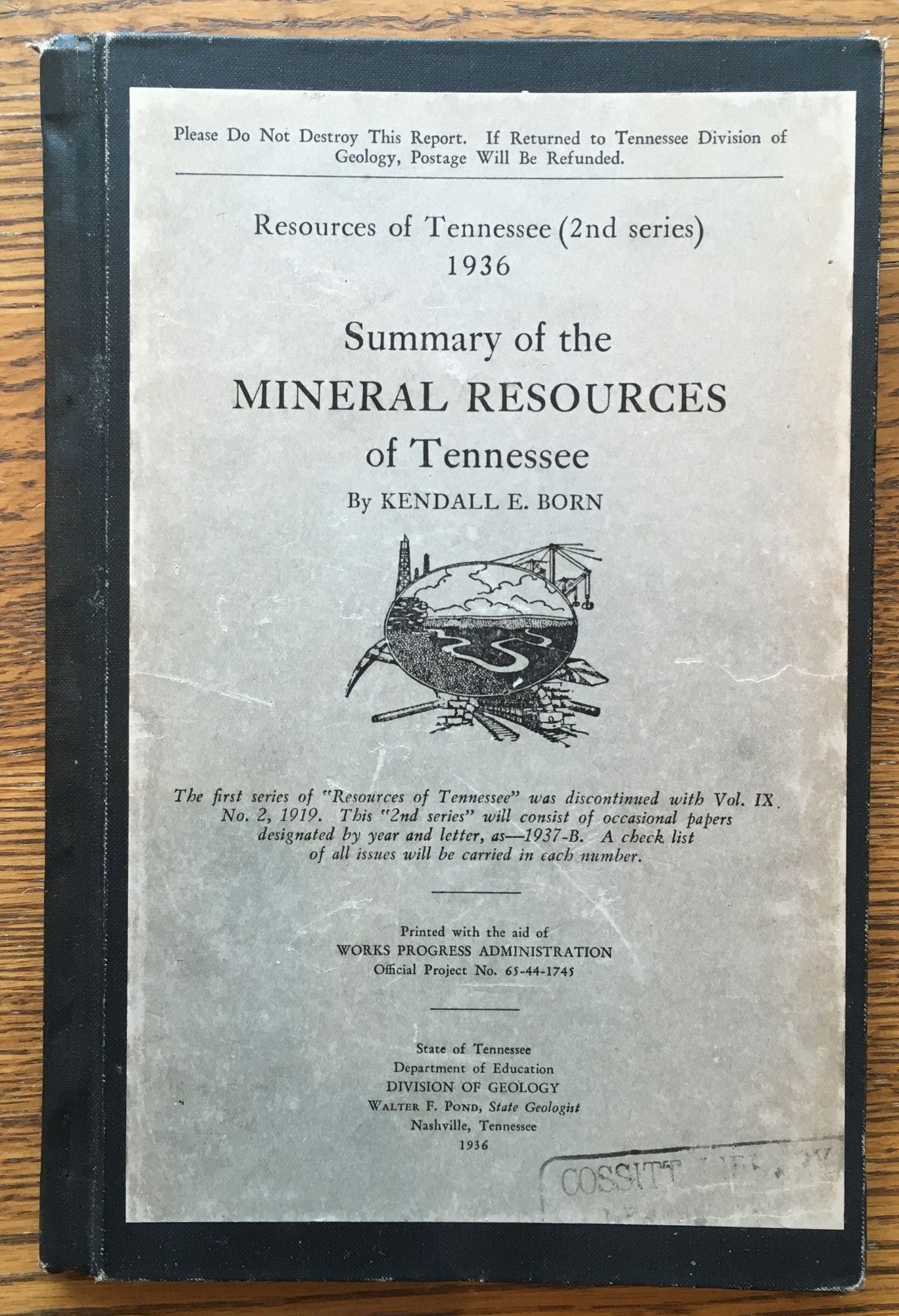 Summary of the Mineral Resources of Tennessee (Resources of Tennessee, 2nd series)