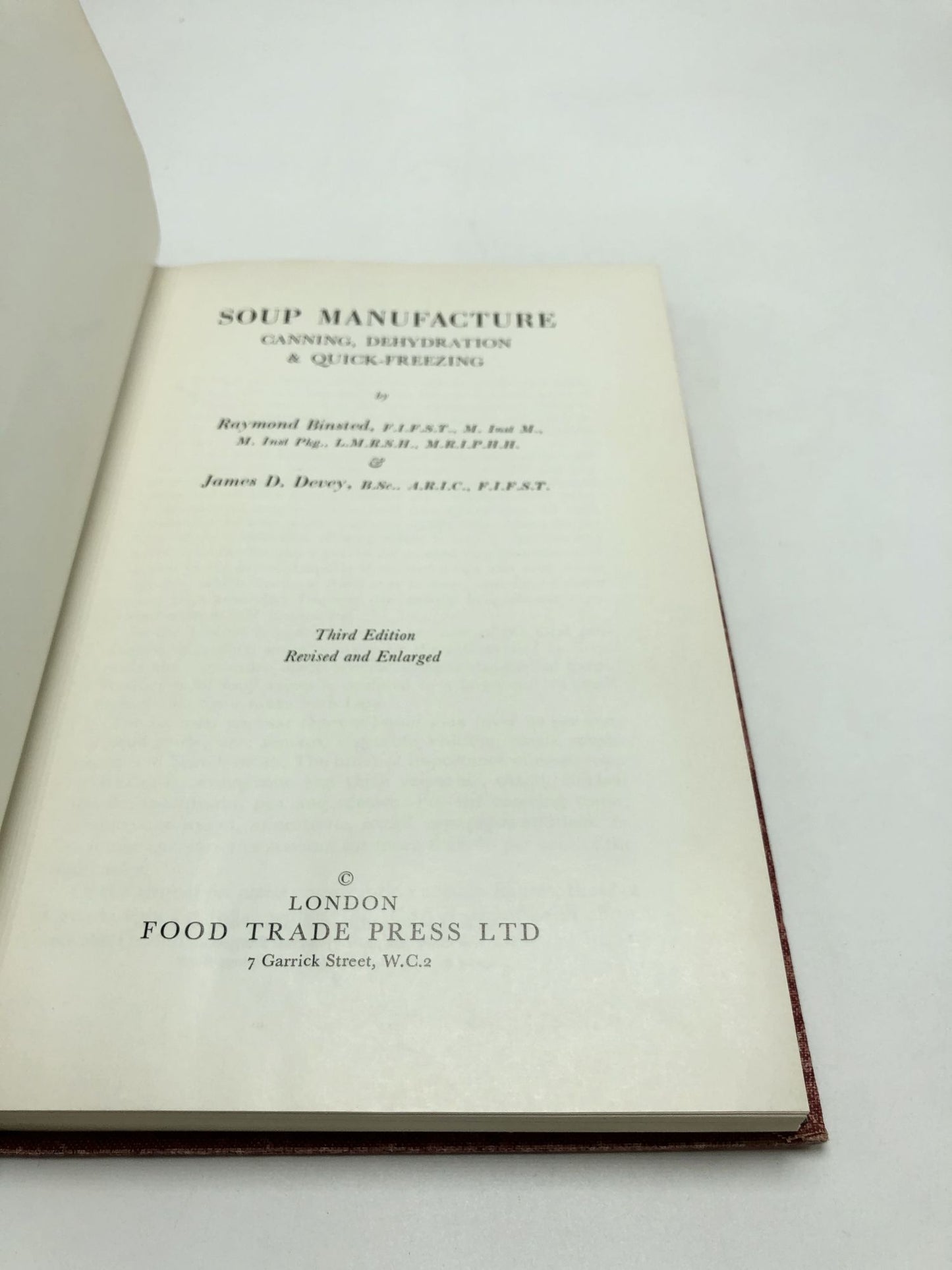Soup Manufacture, Canning, Dehydration and Quick Freezing