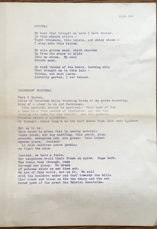Small archive of books and ephemera by poet John Ridland: Land Mark (Landmark) Poems 1959:1960, Poets of Today VIII, The Little Square Reviews Number 1 and other material