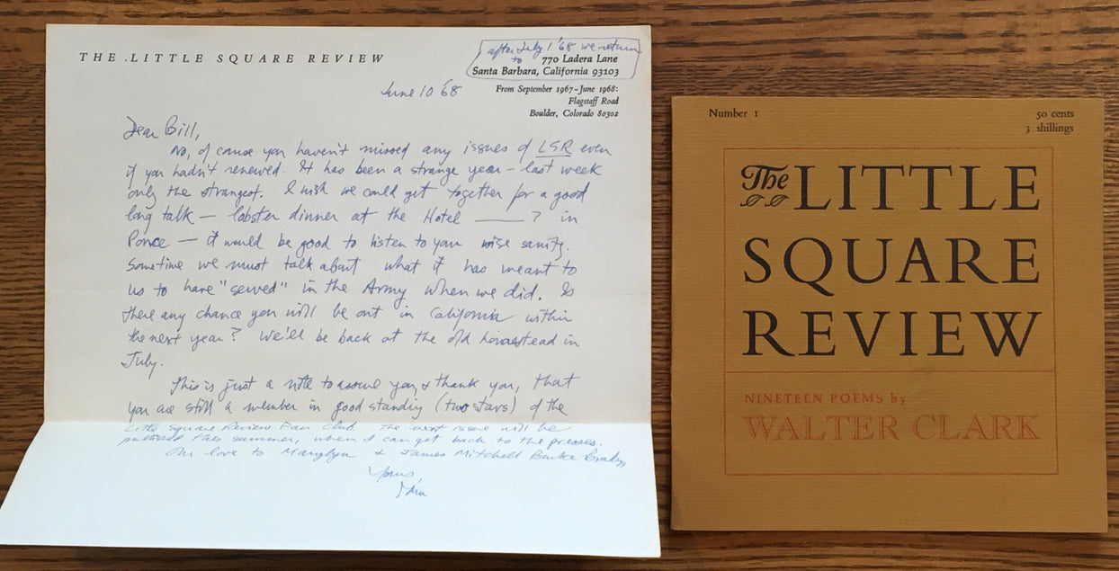 Small archive of books and ephemera by poet John Ridland: Land Mark (Landmark) Poems 1959:1960, Poets of Today VIII, The Little Square Reviews Number 1 and other material