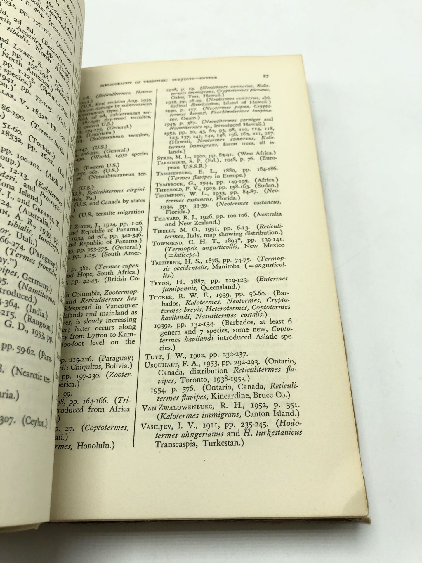 Annotated, Subject-Heading Bibliography of Termites 1350 BC to AD 1954 (Smithsonian Miscellaneous Collections, Volume 130)