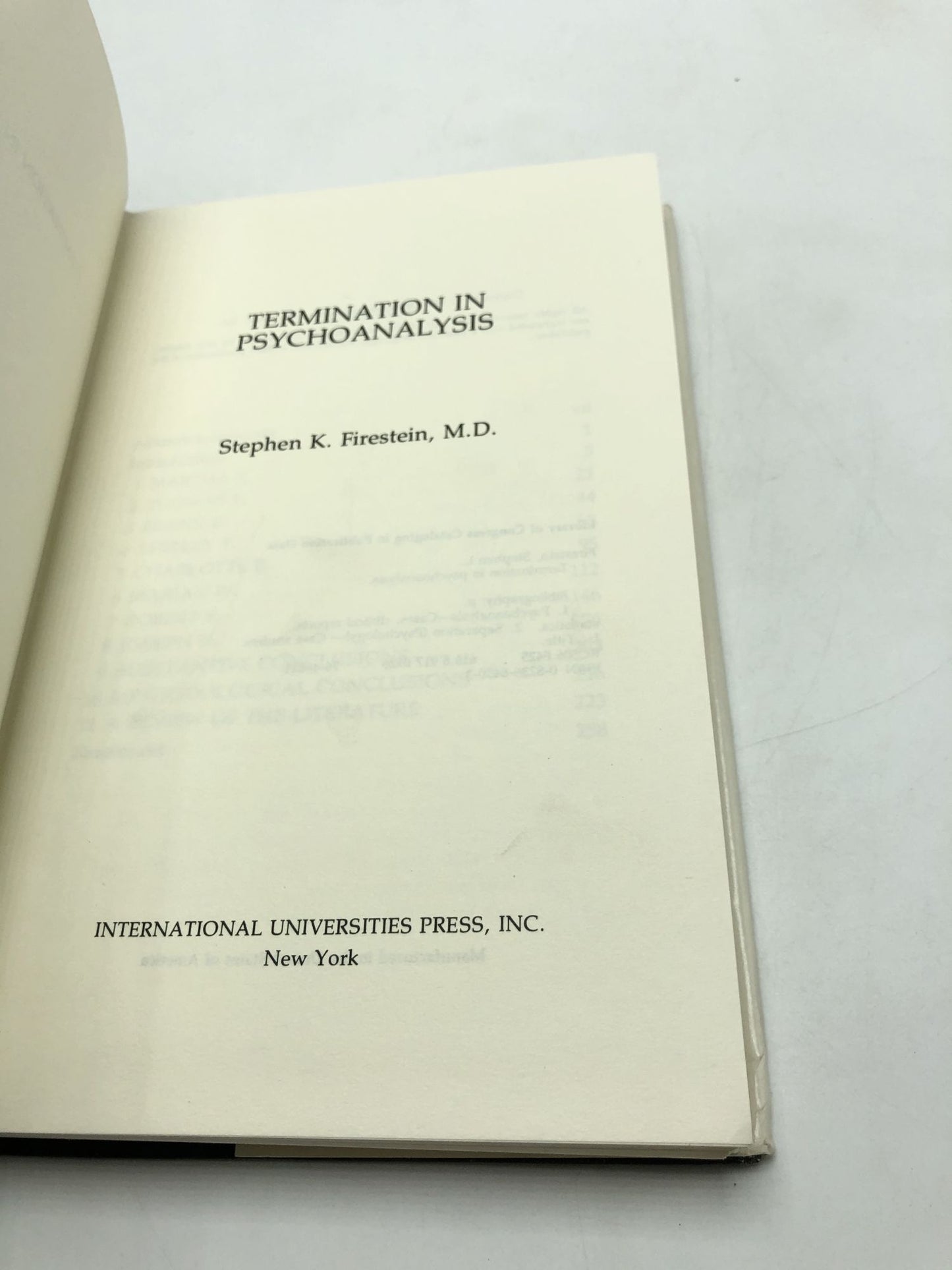 Termination in Psychoanalysis