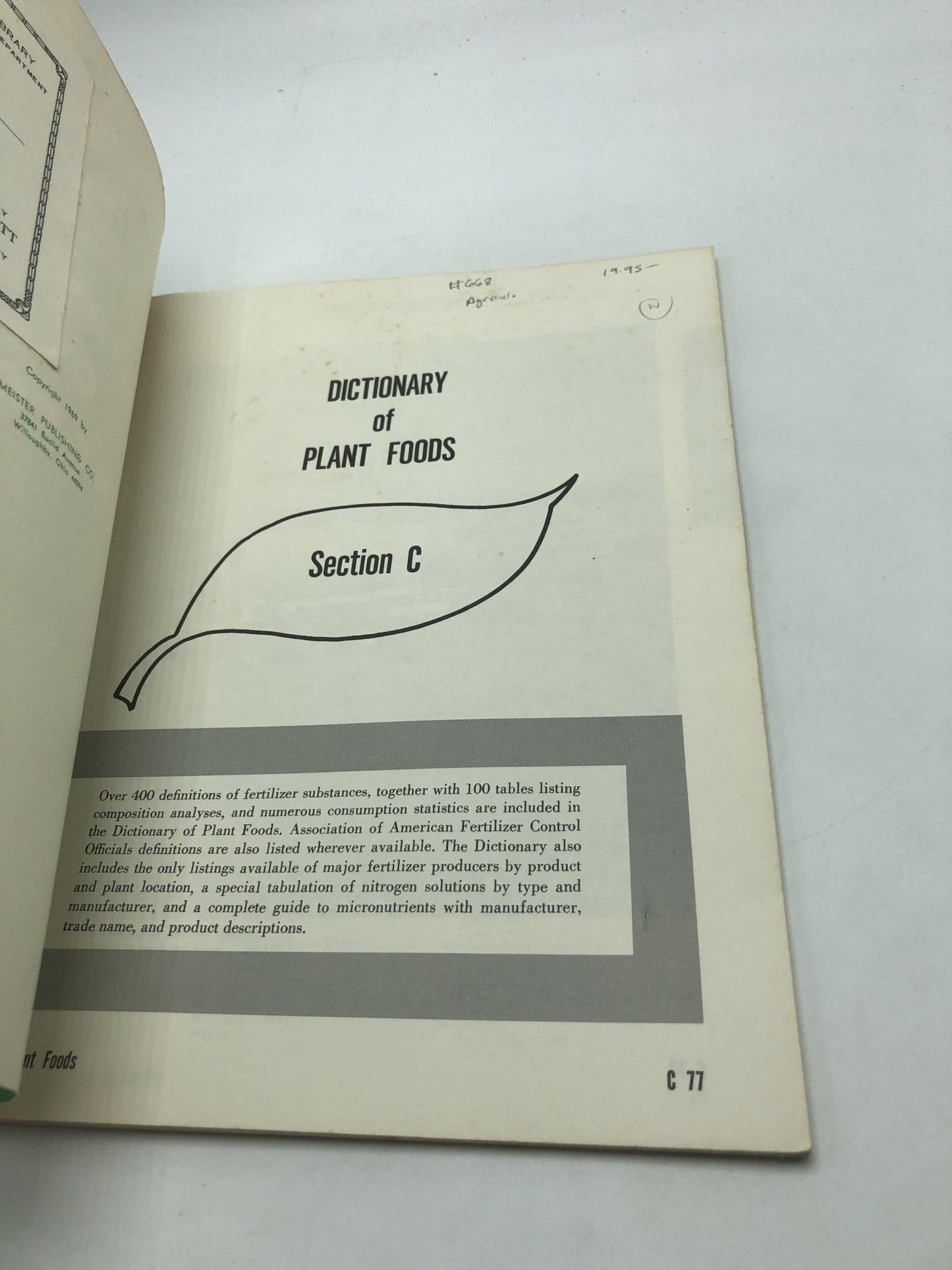 Dictionary of Plant Foods