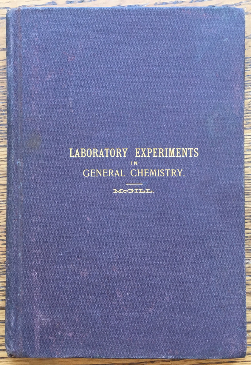 Laboratory Experiments in General Chemistry: A Preliminary and Introductory Course to Qualitative Chemical Analysis