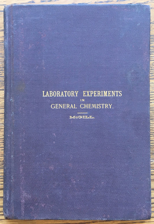 Laboratory Experiments in General Chemistry: A Preliminary and Introductory Course to Qualitative Chemical Analysis