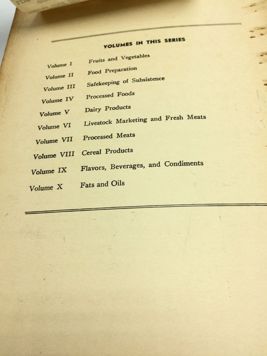 Quartermaster Food and Container Institute for the Armed Forces (10 Volumes)
