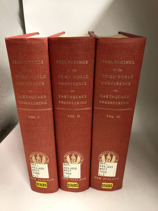 Proceedings Of The Third World Conference On Earthquake Engineering: Auckland And Wellington, New Zealand, 22 January-1 February 1965 (3 Volume Set)