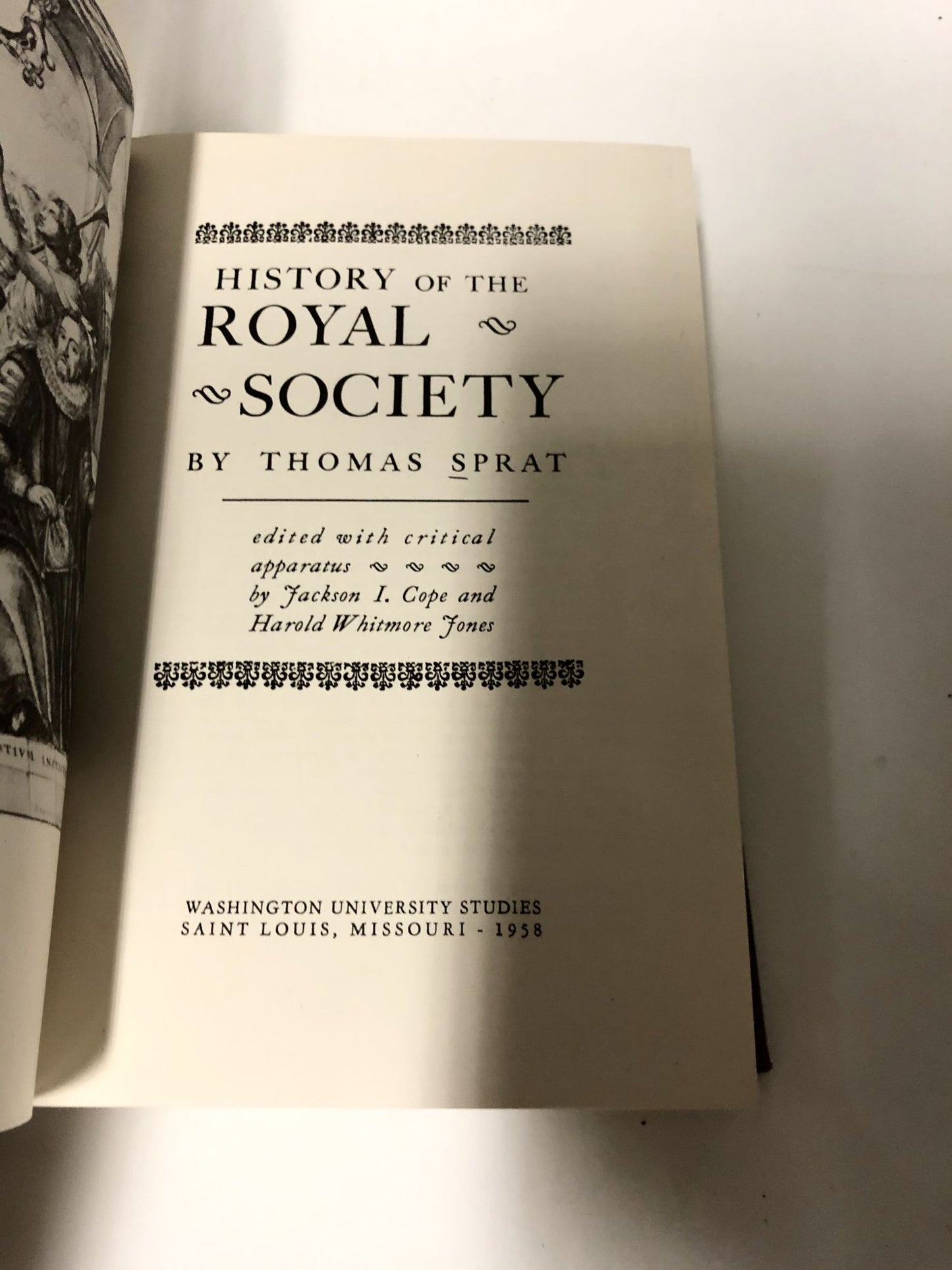 History of the Royal Society (Washington University Studies)