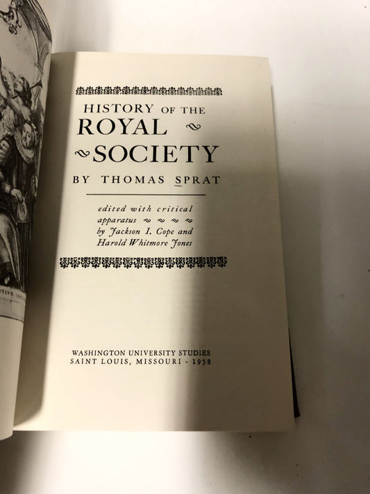 History of the Royal Society (Washington University Studies)