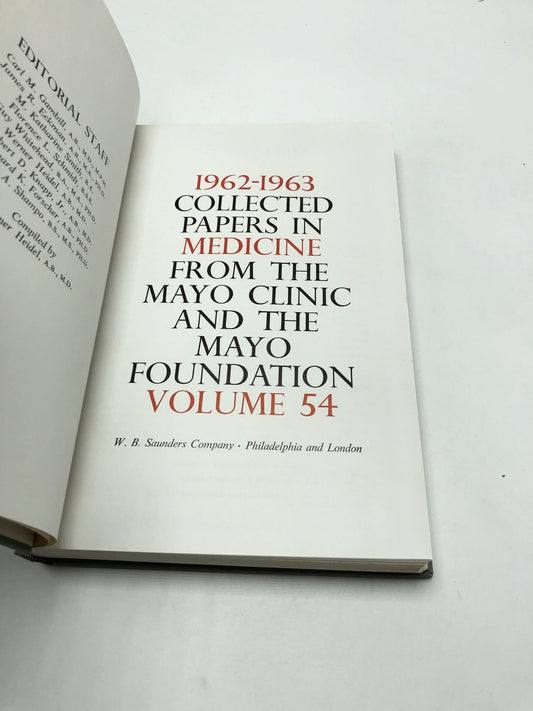 1962 - 1963 Collected Papers In Medicine From The Mayo Clinic And The Mayo Foundation, Volume 54, 1963-1964 Collected Papers In Medicine From The Mayo Clinic And The Mayo Foundation, Volume 55 (2 Volumes)