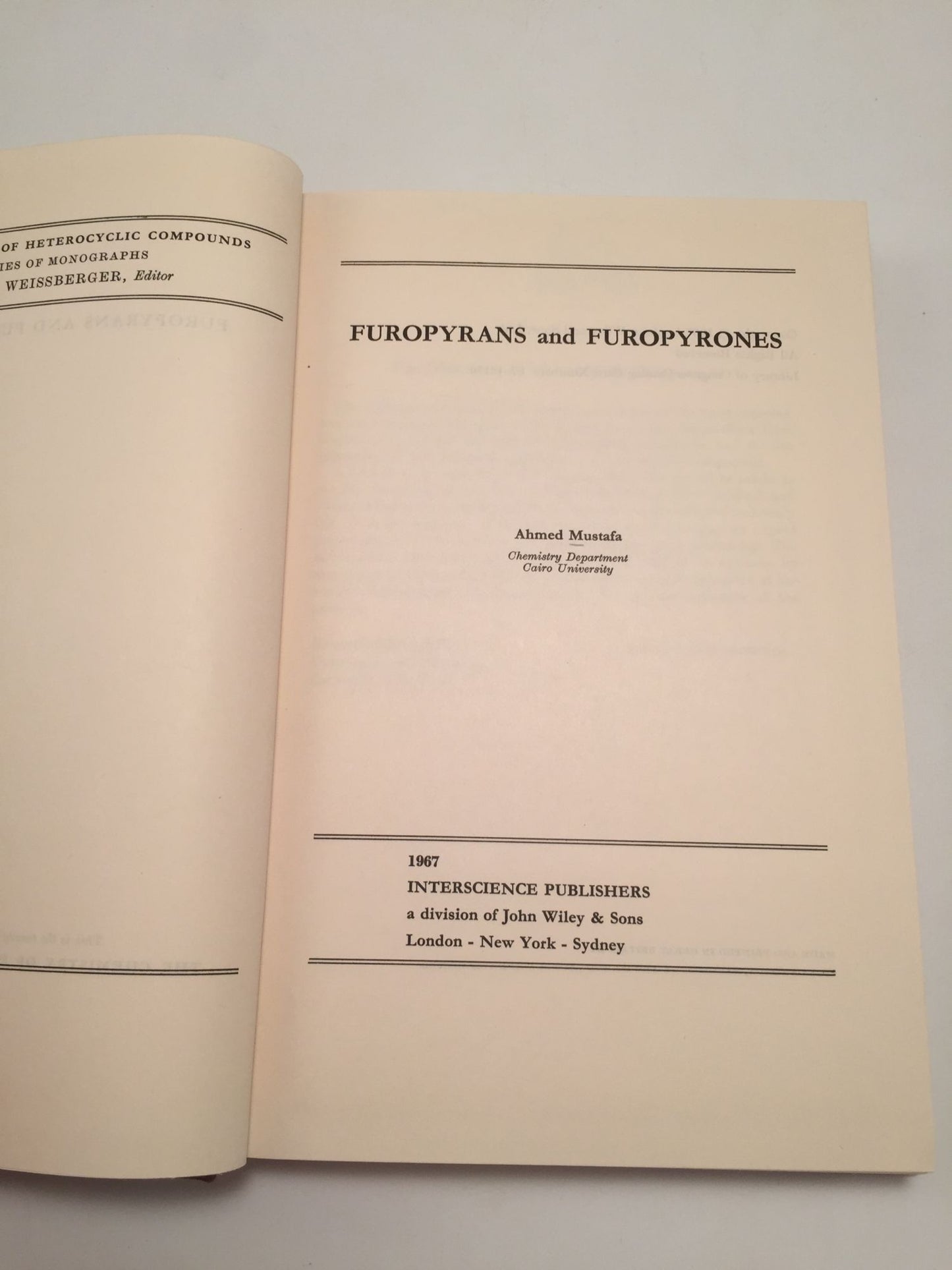 The Chemistry of Heterocyclic Compounds, Volume 23: Furopyrans and Furopyrones
