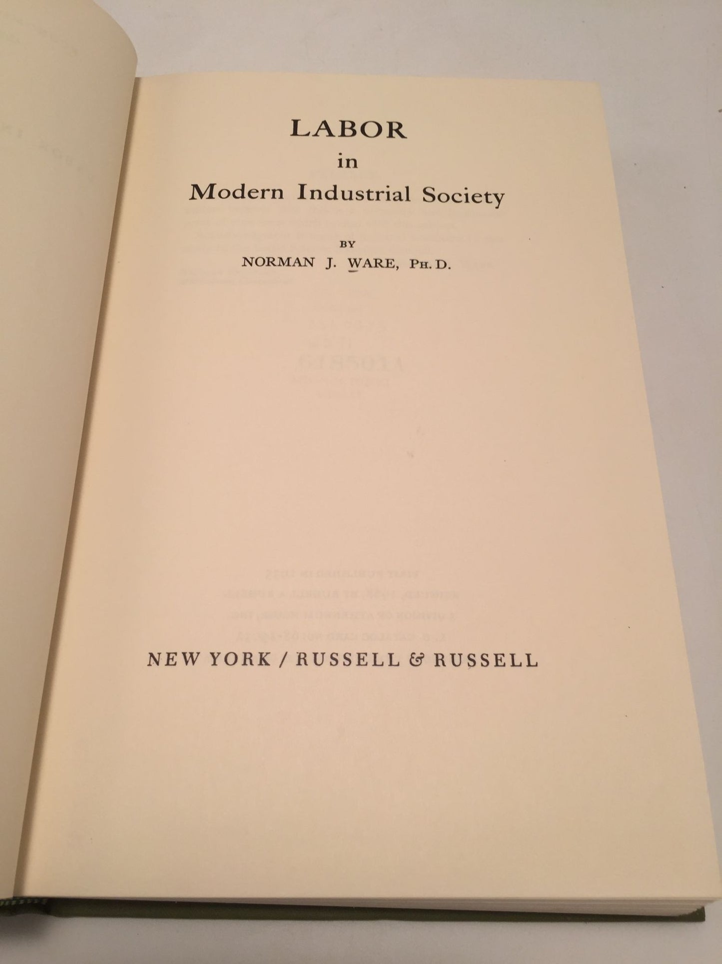 Labor in Modern Industrial Society
