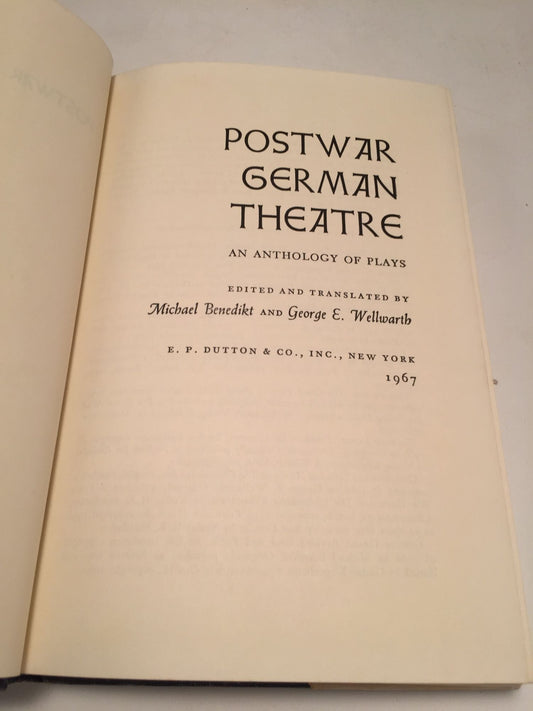 Postwar German Theatre: An Anthology of Plays