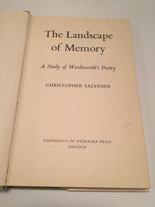 The Landscape of Memory: A Study of Wordsworth's Poetry