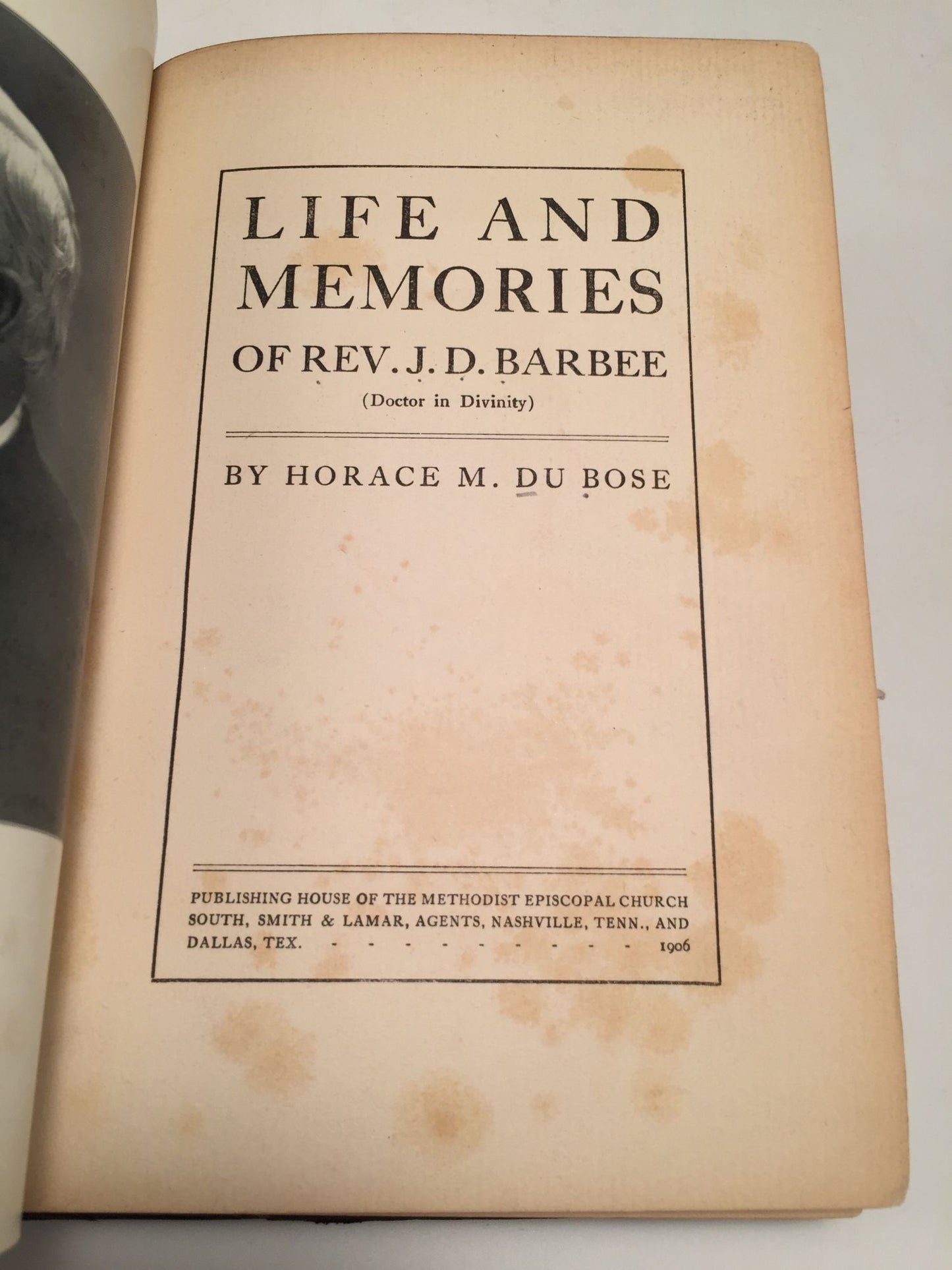 Life and Memories of Rev. J. D. Barbee (Doctor in Divinity)