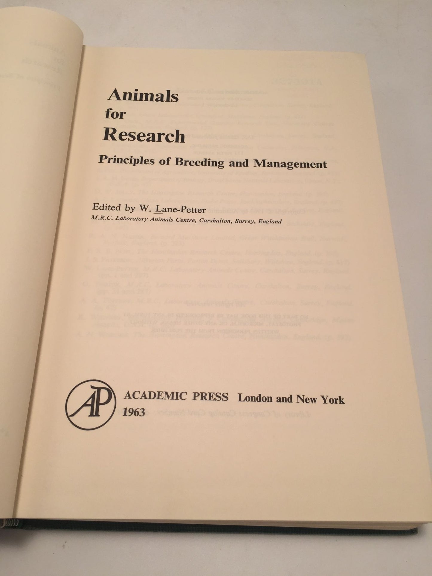 Animals for Research: Principles of Breeding and Management